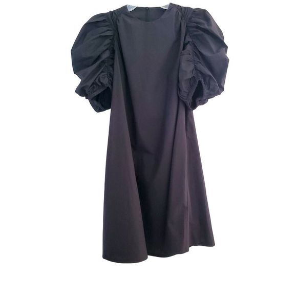 Paskal Puff Sleeve Flared A-Line black dress, Couture, size Medium - Picture 4 of 14